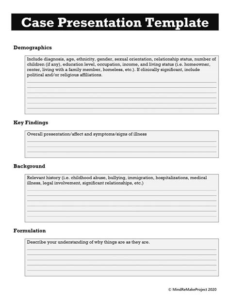 Therapy Case Presentation Template