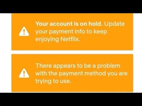 There appears to be a problem with the payment method netflix reddit. ) The payment meth...