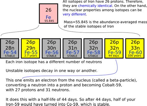 There are four naturally occurring isotopes of iron, Fe-54, Fe-56, Fe ...