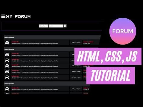There is no much HTML Forum templates, so I created a tutorial for that