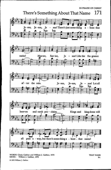 Theres Something About That Name Chords - and Hymn Lyrics