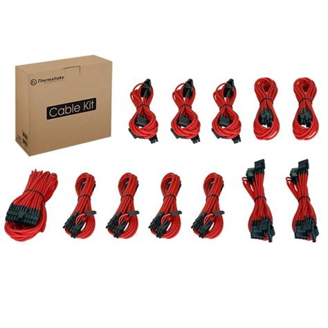 Thermaltake cable kit.  Individually Sleeved Cable Kit &ndash; Red The...