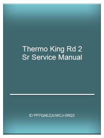 Thermo king rd ii sr manual. - Publications de 1998 à 2006 de abdou salam fall.