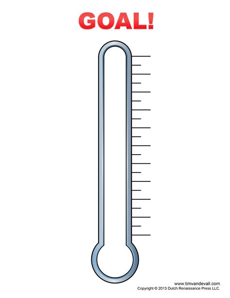 Thermometer For Fundraising Printable