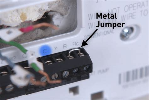 When installing a jumper between R and W the R thermostat wire must be removed? The only time this jumper would be removed is if the heating and cooling systems have their own transformer . For instance, if the previous install has a wire going to RH and RC with no jumper then the jumper on Wiser Air should be removed.. 