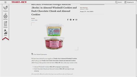 These Trader Joe’s cookies may contain rocks. See the products under recall