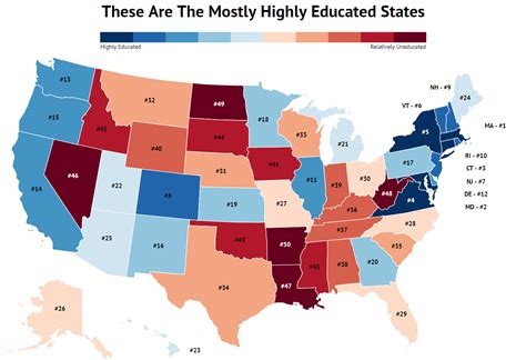 These are the most and least educated states, based on Census data