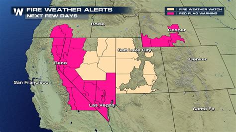 These areas are under a fire weather watch