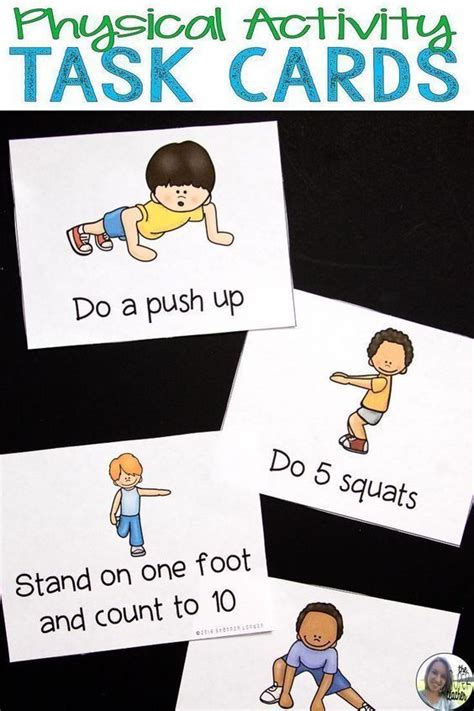 These physical activity task cards feature 40 different exercise moves