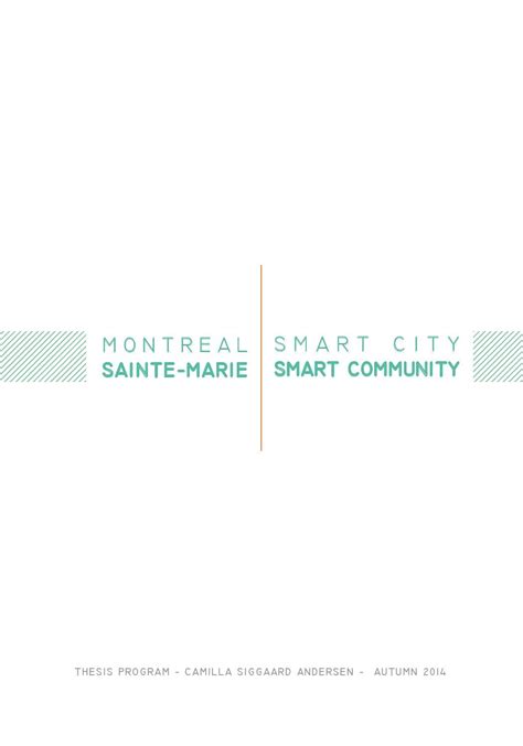 Thesis Project Proposal: Smart City / Smart Community