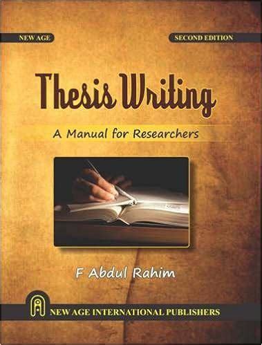 Thesis writing manual für alle forscher von f abdul rahim. - Département de médecine interne de l'hôpital de mâcon.