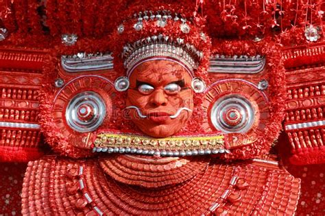 Theyyam artist editorial photography. Image of expressive