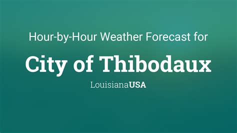 Thibodaux weather hourly. Thibodaux Weather Forecasts. Weather Underground provides local & long-range weather forecasts, weatherreports, maps & tropical weather conditions for the Thibodaux area. 