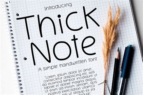 Thick Note Font Handwritten Font Basic Font Simple Font Etsy