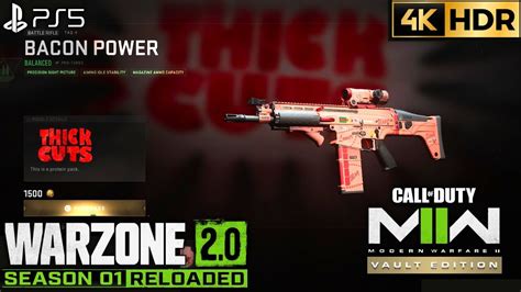 Thick Cuts - CoD Warzone and Modern Warfare II Pack. Bacon Power Taq-V Blueprint, The Fillet Raal MG Blueprint and Chef's Shank Combat Knife Blueprint details and more..