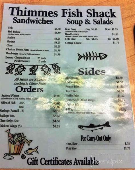View the Menu of Frank's Fish Shack in 932 S