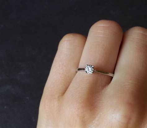 Thin band engagement ring. Check out our thin wedding band engagement ring selection for the very best in unique or custom, handmade pieces from our engagement rings shops. 