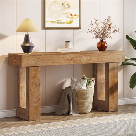 Thin entryway table. 81" W x 30.  Key item features Slim 63-inch console tabl...