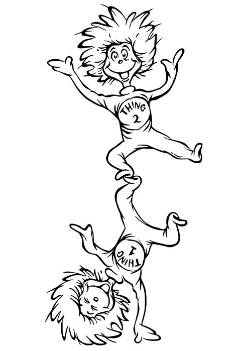 Thing One And Thing Two Coloring Pages - Coloring Home