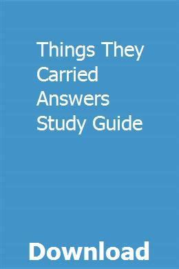 Things they carried answers study guide. - Handbook of photovoltaic science and engineering.