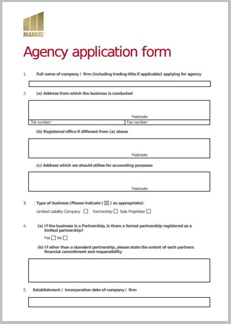 Things to Know About an Agency Application Form