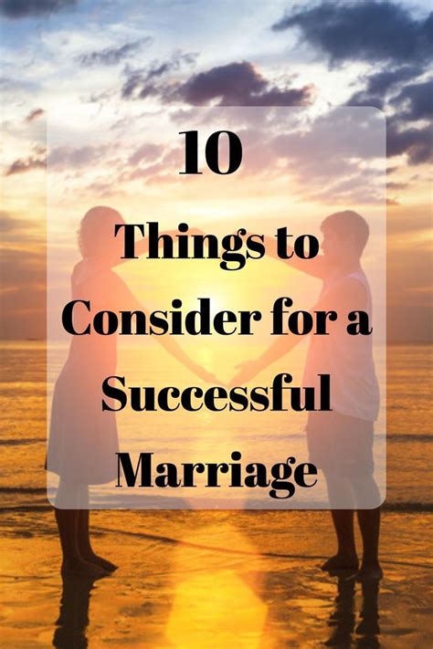 Things to consider in marriage