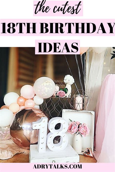 Things to do on your 18th birthday. THINGS TO DO ON YOUR 18TH BIRTHDAY: 18TH BIRTHDAY GIFT IDEAS: BEST 18TH BIRTHDAY DECORATIONS: 1. Rose Gold Birthday Balloon Set. BUY ON AMAZON. … 