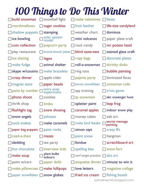 Things to do when bored in winter