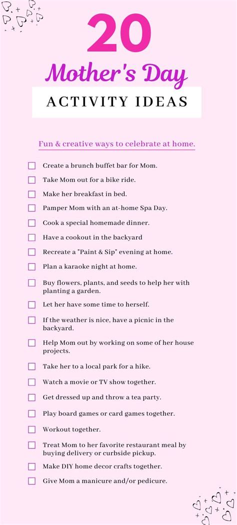 Things to do with your mom. While other moms would love something a bit more exciting like a hike or bungee jumping. Every mom is different so when you’re making plans for this year’s … 