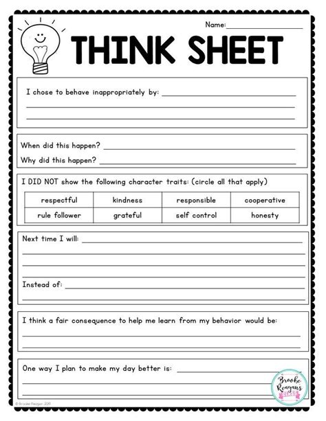 Think Sheet Printable