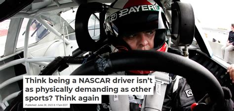 Think being a NASCAR driver isn’t as physically demanding as other sports? Think again