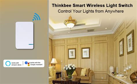 Thinkbee wireless light switch.  Thinkbee Smart Wi-Fi Light Switch enables you to...
