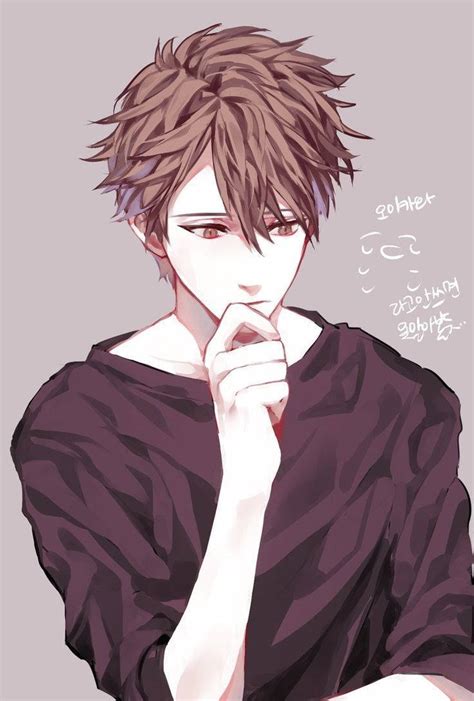 Thinking Anime boy, Cute anime guys, Anime people