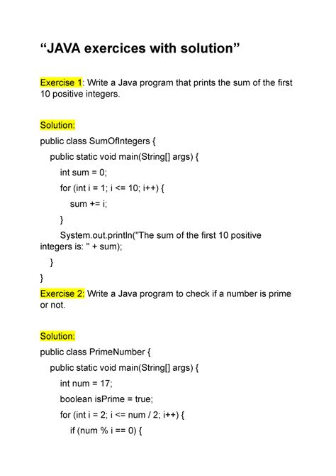Thinking In Java Exercises Solutions