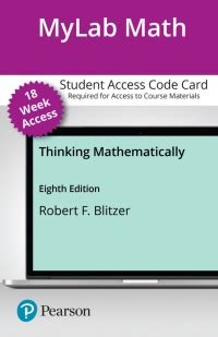 Thinking Mathematically -- MyLab Math with Pearson eText Access Code …