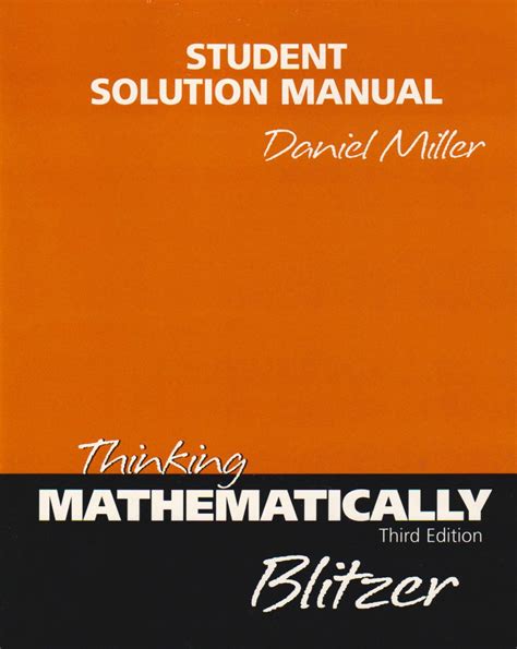 Thinking mathematically blitzer student solutions manual. - Die heilkräuter der ultimative wegweiser zur heilkraft von naturheilmitteln.