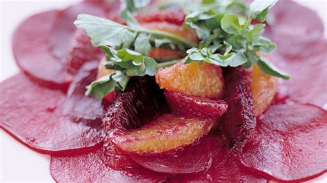 Thinly Sliced Beets with Blood Oranges and Watercress Recipe