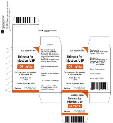 Thiotepa (Novadoz Pharmaceuticals LLC): FDA Package Insert