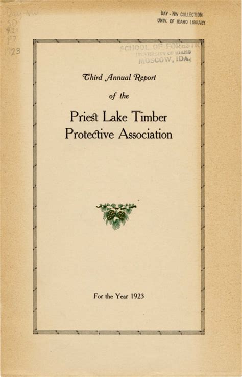 Third Annual Report of the Priest Lake Timber Protective …