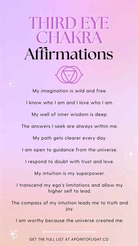 Third Eye Chakra Affirmations For Balancing Energies