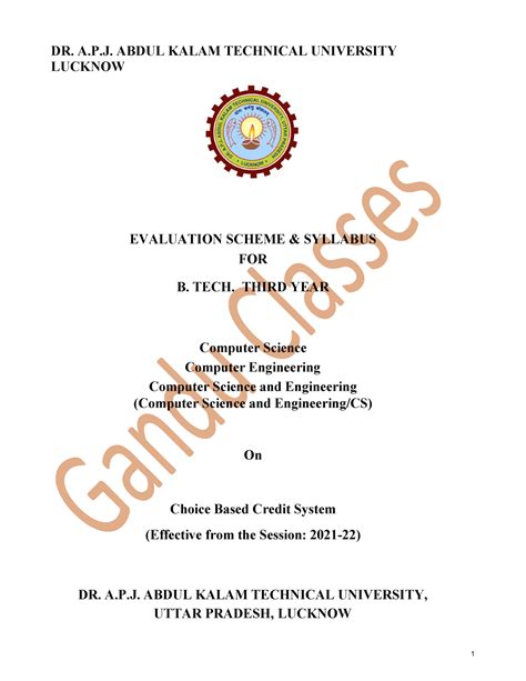 Third Year (5th & 6th Semester) - Dr. A.P.J. Abdul Kalam Technical ...