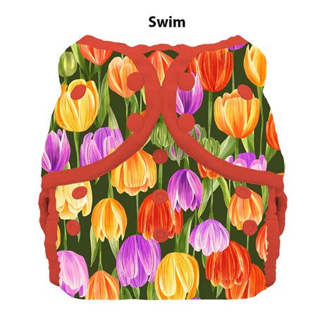 Thirsties Swim Diaper Pack of 1 - Tulips Multicolored, Size Two …