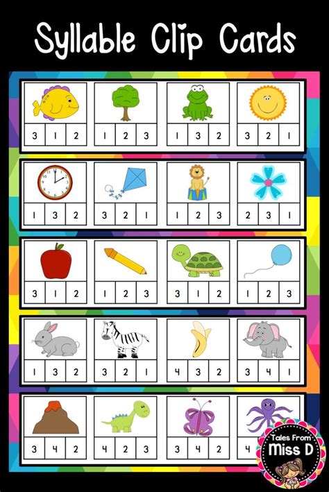 This Syllable Clip Cards Activity is great to use a Literacy Center