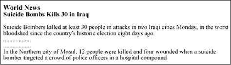 This article describes events