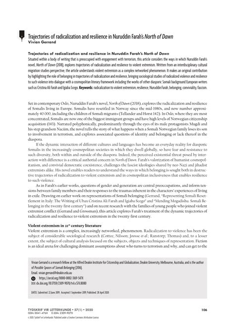 This article reopens Nuruddin Farah's