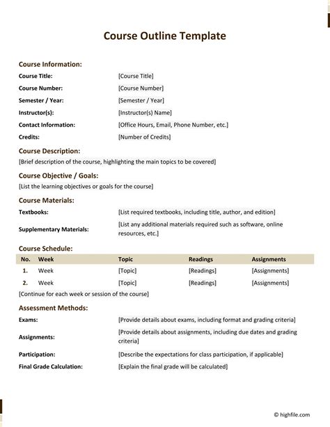 This document outlines a course