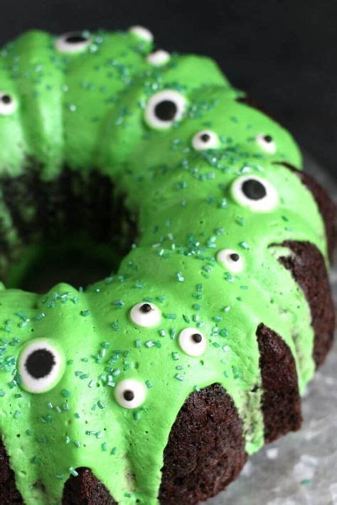 This easy Monster Bundt Cake Recipe will be the hit of your Halloween …