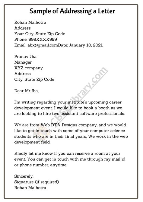 This letter is addressed to