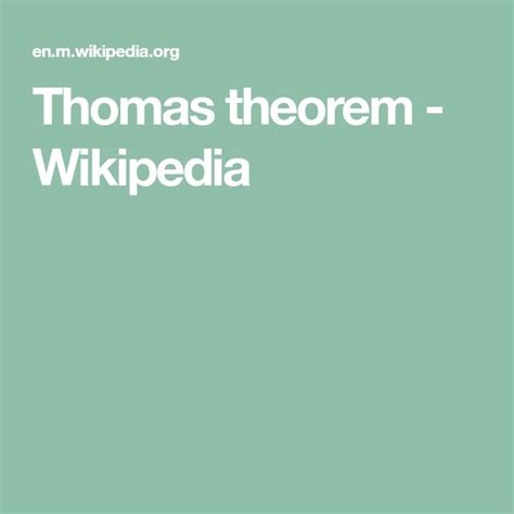 Thomasův teorém – Wikipedie