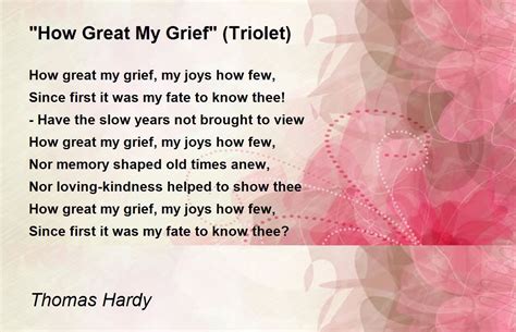 Thomas Hardy Grief Poems - Grief Poems by Thomas Hardy